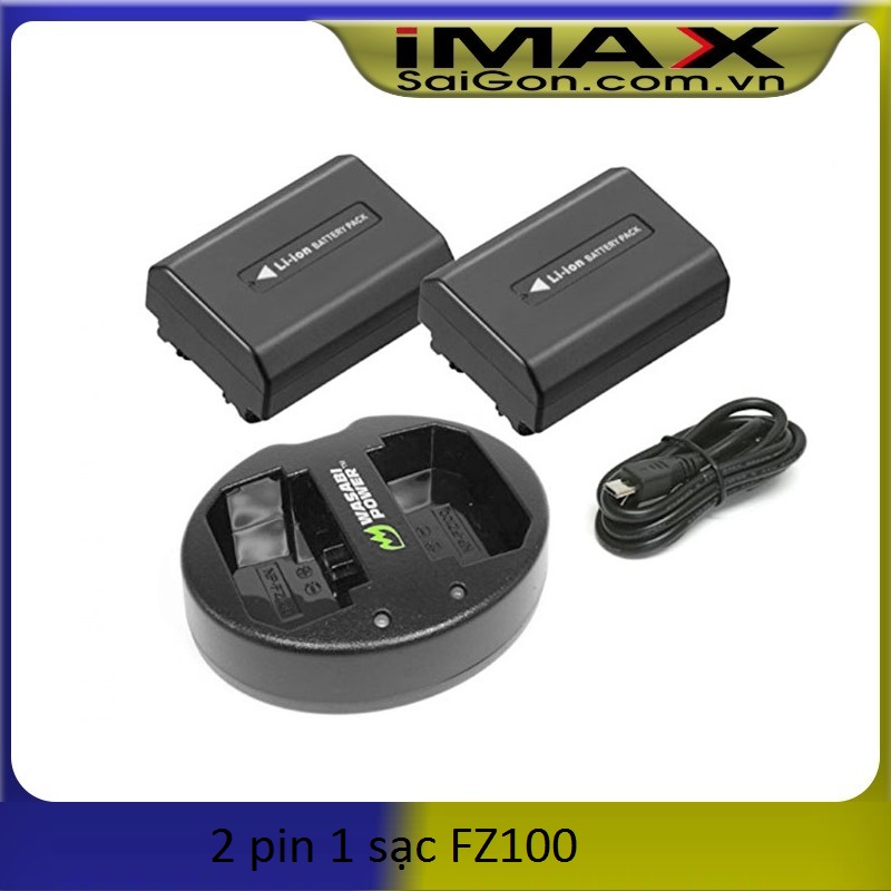 Bộ 2 pin 1 sạc wasabi for sony fz100