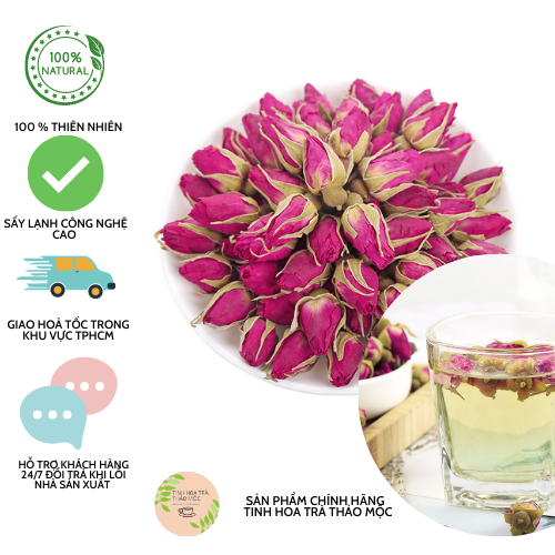 Nụ hồng đà lạt thơm lâu 50 gram rose tea tinhhoatrathaomoc