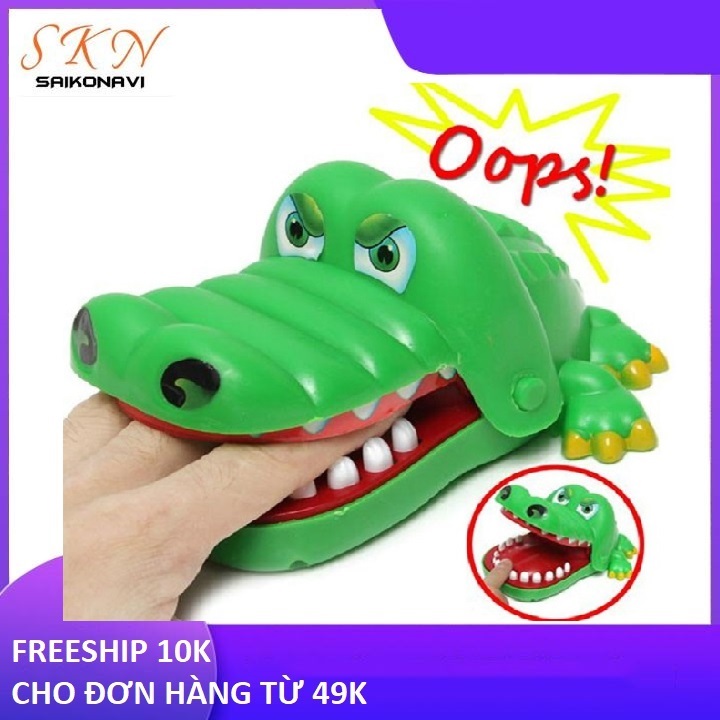 Đồ chơi khám răng cá sấu loại to đẹp có hộp chất liệu nhựa ABS cứng cáp bền màu, cá sấu cắn tay, khám răng đầu cá sấu, đồ chơi gia đình