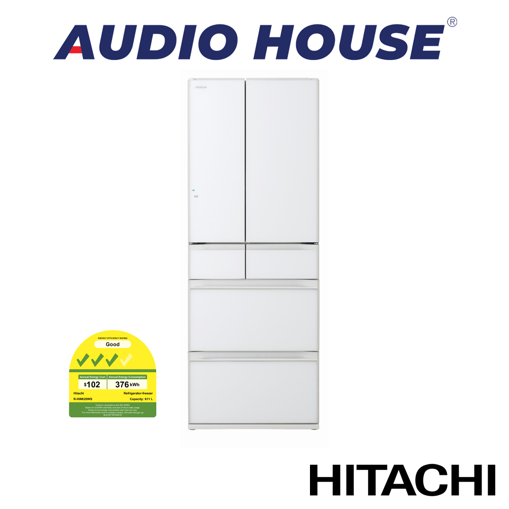HITACHI R-HW620WS-X 617L 6 DOOR FRIDGE COLOUR: CRYSTAL MIRROR