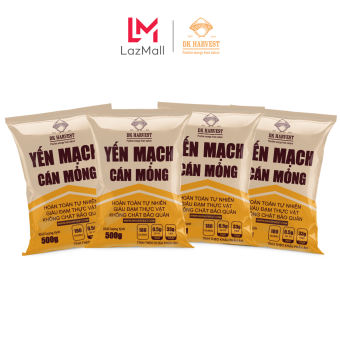Combo 4 Túi Yến Mạch Nguyên Hạt Cán Dẹt (500g/1 túi) DK Harvest nhập khẩu Úc - yến mạch úc, yến mạch giảm cân, ngũ cốc giảm cân, yến mạch ăn liền, yến mạch cán dẹt