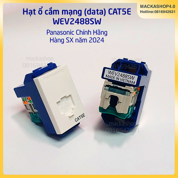 Nhân ổ cắm mạng cat5 Panasonic hạt to chuẩn Wide lắp âm tường