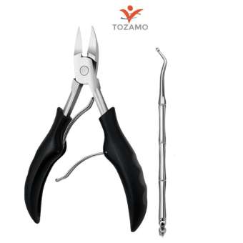 Kìm cắt móng tay, móng chân, kìm cắt da chết bằng thép không gỉ siêu sắc colecranon tặng kèm thanh nạy móng TOZAMO