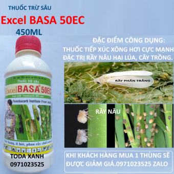 THUỐC TRỪ SÂU RẦY EXCEL BASA 50EC CHAI 450ML