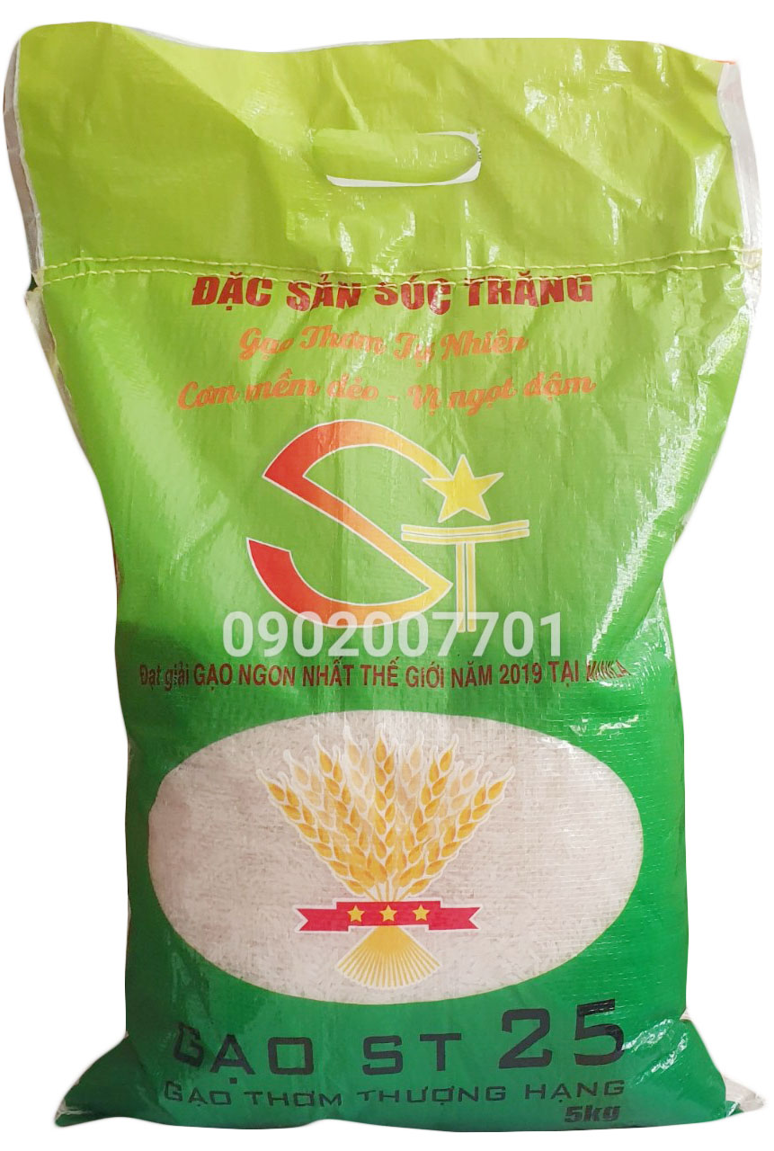 Túi 5 Kg Gạo ST25 - Gạo ngon nhất thế giới -gạo-gạo lứt-bách hoá online -uy tín-ST25