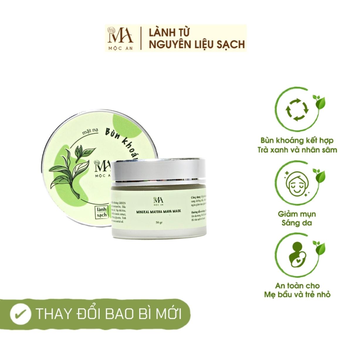 Mặt Nạ Bùn Khoáng Mộc An Chiết Xuất Trà Xanh, Nhân Sâm Giúp Giảm Mụn, Dưỡng Da Tươi Trẻ Mineral Maya Mask 50g