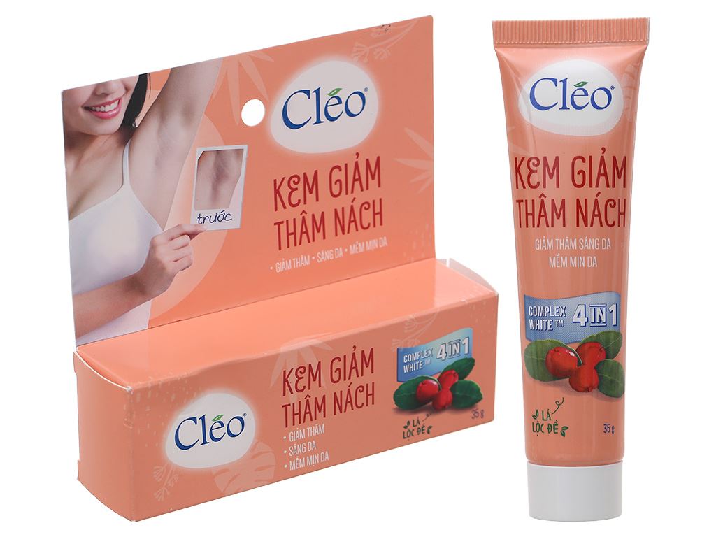 Kem giảm thâm nách Cléo 35g chiết xuất lá lộc giúp tẩy tế bào chết trên da mang lại làn da trắng sáng tự nhiên