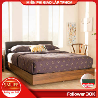 Giường ngủ gỗ hiện đại SMLIFE Shane  Gỗ MDF dày 17mm chống ẩm  D205cm x R165cm x C52cm