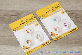 Vỉ 3 Móc Dán Có Đinh Đóng Tường Cute