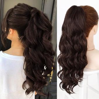 Tóc Giả Dài Gợn Sóng Nước 22 Inch Tóc Đuôi Ngựa Kẹp Tóc Giả Nữ Tự Nhiên Nối Dài