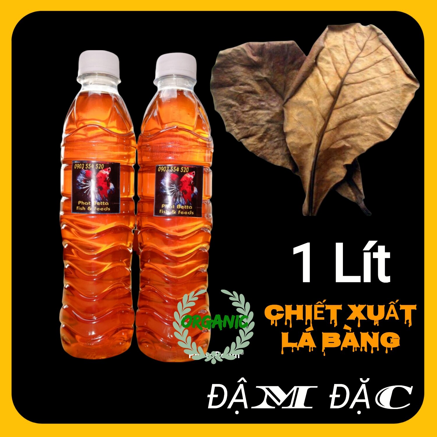 1 lít. nước cốt lá bàng. dưỡng cá sung khỏe