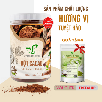 Bột CACAO NGUYÊN CHẤT THƯỢNG HẠN - VY PHỤNG TEA & COFFEE  Hương vị đậm đà thơm ngondùng pha uống liền đặc biệt không pha trộn hương liệu 500g