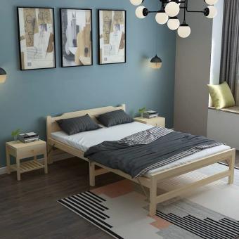 Giường ngủ gỗ thông xếp gọn tặng đệm gối, có 5 loại chiều ngang 60cm - 80cm - 1m -1m2 -1m5