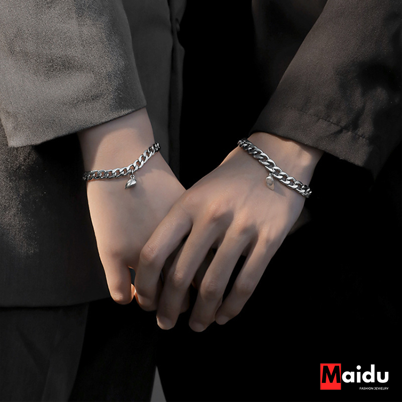 Maidu Jewelry Vòng Tay Đôi Nam Châm Vòng Tay Nam Châm Thu Hút Trái Tim Mẫu Mới Nhất Quà Tặng Tình Bạn