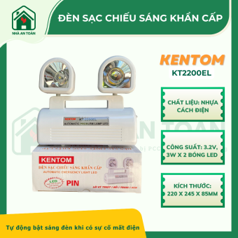 Đèn sạc chiếu sáng sự cố thoát hiểm khẩn cấp KENTOM - KT2200EL