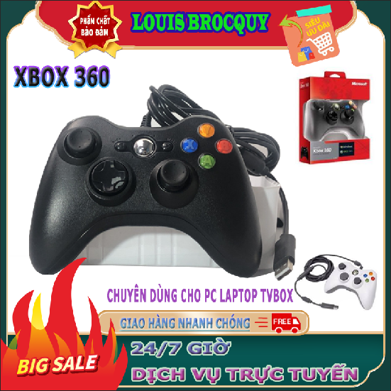 Tay cầm chơi game PC Xbox 360 - Tay cầm có dây Microsoft Xbox360 chuyên dùng cho PC laptop TVbox - Chơi F04 Full Skill - Hỗ Trợ Rung khi chơi game