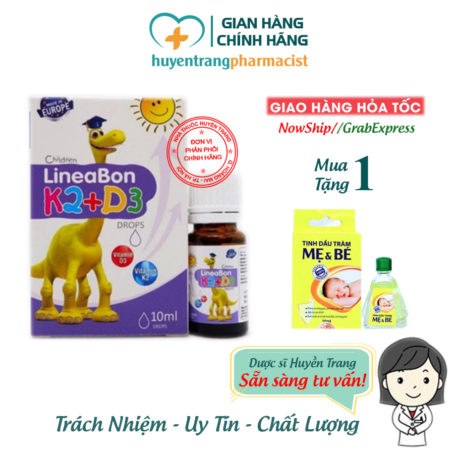LineaBon k2 d3 bổ sung vitamin d3 k2 mk7 Tăng cường hấp thu Canxi - LineaBon d3 k2 Trẻ cao lớn hơn