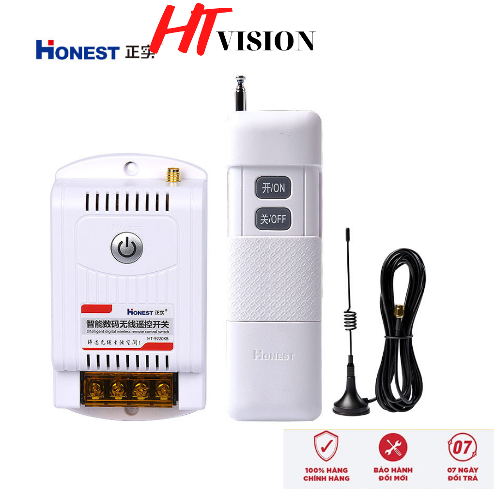 Công tắc 5km điều khiển từ xa Honest HT-9220KG 220v 5000m dùng cho công suất lớn, hàng chính hãng điều khiển hỗ trợ học lệnh