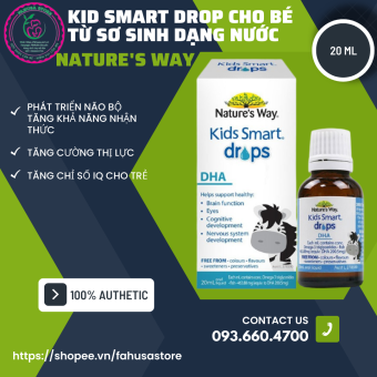 DHA DẠNG GIỌT - NATURE’S WAY KIDS SMART DHA DROPS, 20ML DATE 2023