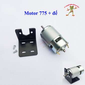 Motor 775 trục tròn 12v -> 24v + có đế