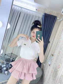 ÁO THUN CÁ SẤU CỔ BẺ ĐƠN GIANR ĐẸP NỮ SL030