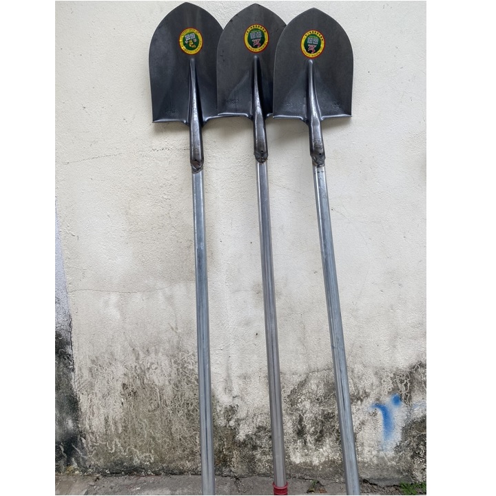 [FREESHIP MAX] Xẻng thép trắng có cán sắt dài 1m, xúc đất trồng cây làm xây dựng