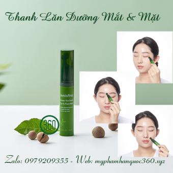 Thanh lăn dưỡng mắt & da mặt Innisfree Green Tea Seed Eye & Face Ball 10ml, cam kết hàng đúng mô tả, chất lượng đảm bảo