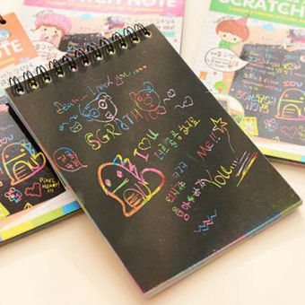 Sổ Scratch Note ghi chú nhỏ nhắn NO41 kèm bút tre, giấy note màu cầu vồng kích thích sáng tạo