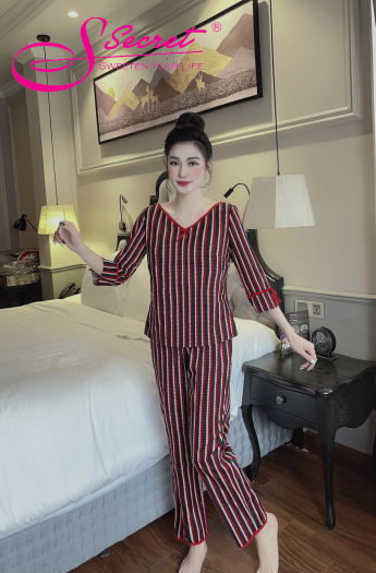 Bộ đồ mặc nhà nữ chất liệu vải thô mềm mại Ssecret