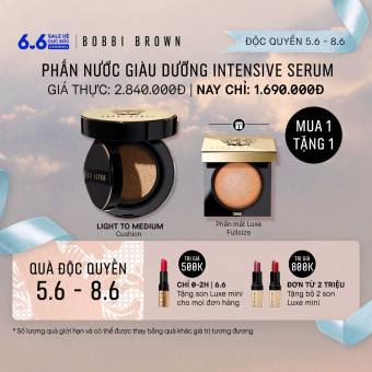 Bobbi Brown - Bộ 2 món: Phấn nước Bobbi Brown Intensive Skin Serum Cushion SPF 40 PA++++ 12g, Phấn mắt Bobbi Brown Luxe Eye Shadow 2.5g (Giá thực 2.840.000vnd)
