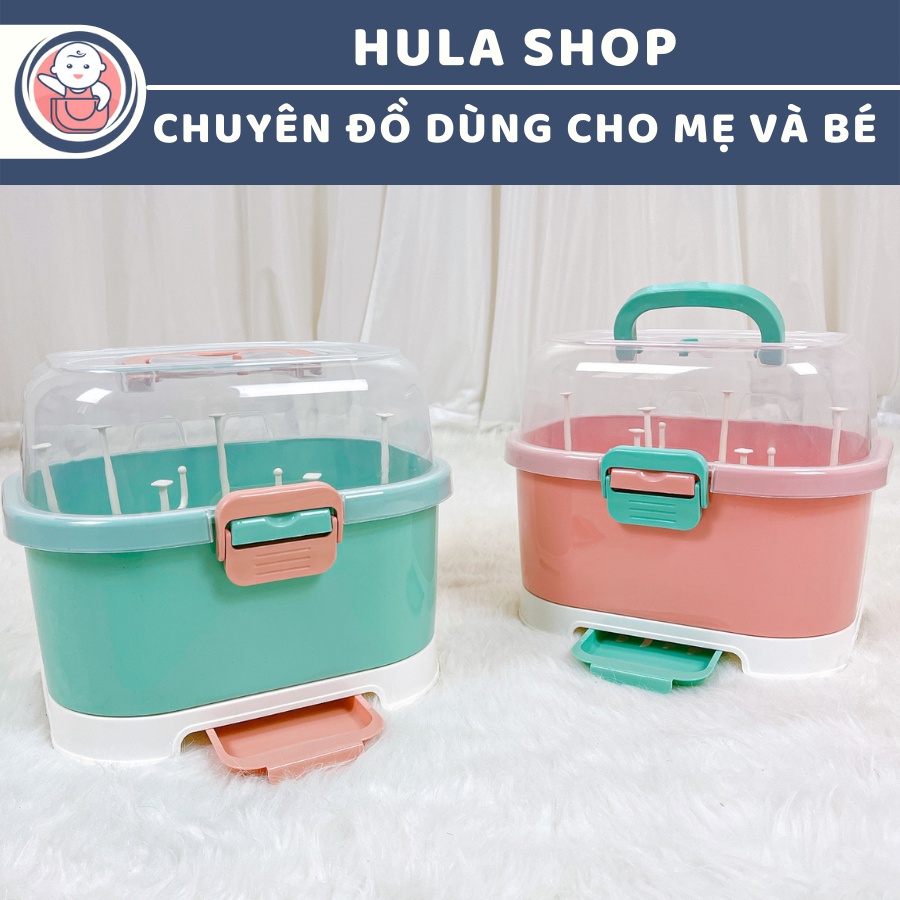 Giá úp bình sữa có nắp đậy và lỗ thoáng khí Jupin hiệu 9BABY