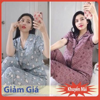 Đồ Bộ Ngủ Dài Nữ Được Chọn Mẫu Theo Ý Mình Tay Ngắn - Quần Dài Cam Kết Gửi Đúng Mẫu Bộ Đồ Pijama Mặc Ở Nhà 100k 2 Bộ Chất Kate Thái Phi Bóng Có Túi Ngực Cổ Bèo Có Bo Viền Hoạt Hình Hoa Quả Dễ Thương Dưới 62kg