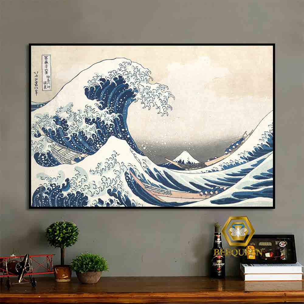 Tranh bức sóng nhật bản - tranh nhật cổ trang trí treo tường