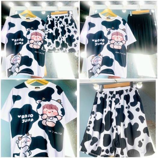 #Set Bò Sữa Siêu Cute☺️hình ảnh thậ☺️ ĐỒ BỘ NỮ, trẻ trung năng động, dễ thương, thấm hút mồ hôi.(Có Kèm Video Và Ảnh Gốc)✈