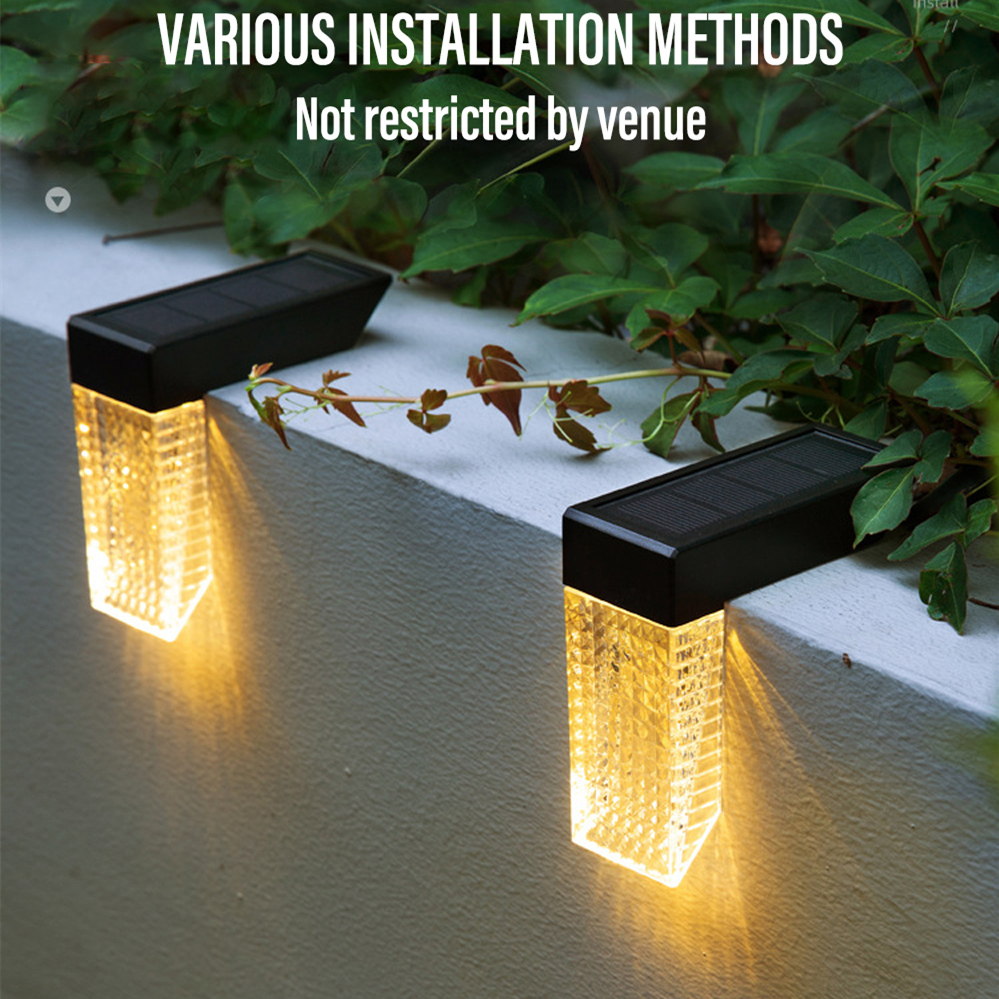 Đèn led gắn tường năng lượng mặt trời đèn sàn năng lượng mặt trời ngoài trời chống nước rgb đèn trang trí sân vườn hàng rào cầu thang bậc thang