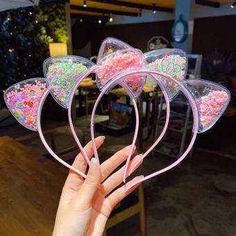 Bờm Tóc Hàn Quốc Tai Mèo Đính Kim Tuyến Xinh Lung Linh Cho Bé HOT TREND