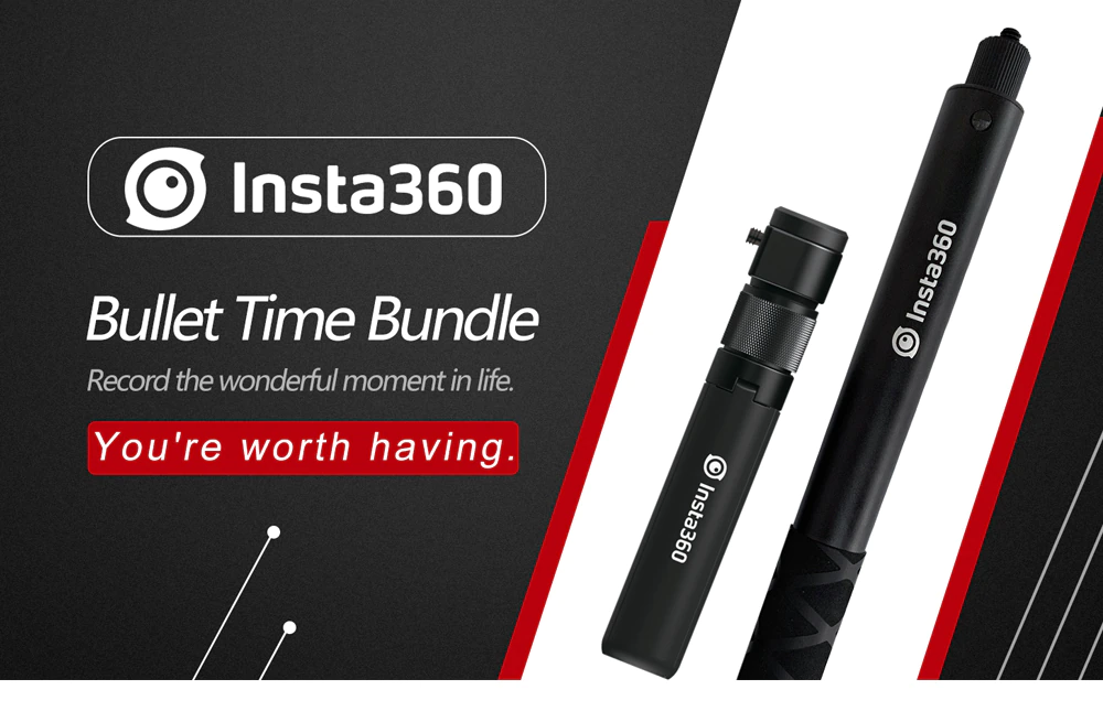 Insta360 Bullet Time Bundle Invisible Selfie Stick Handle with Fold Tripod  Stand for X3 ONE X2 ONE RS