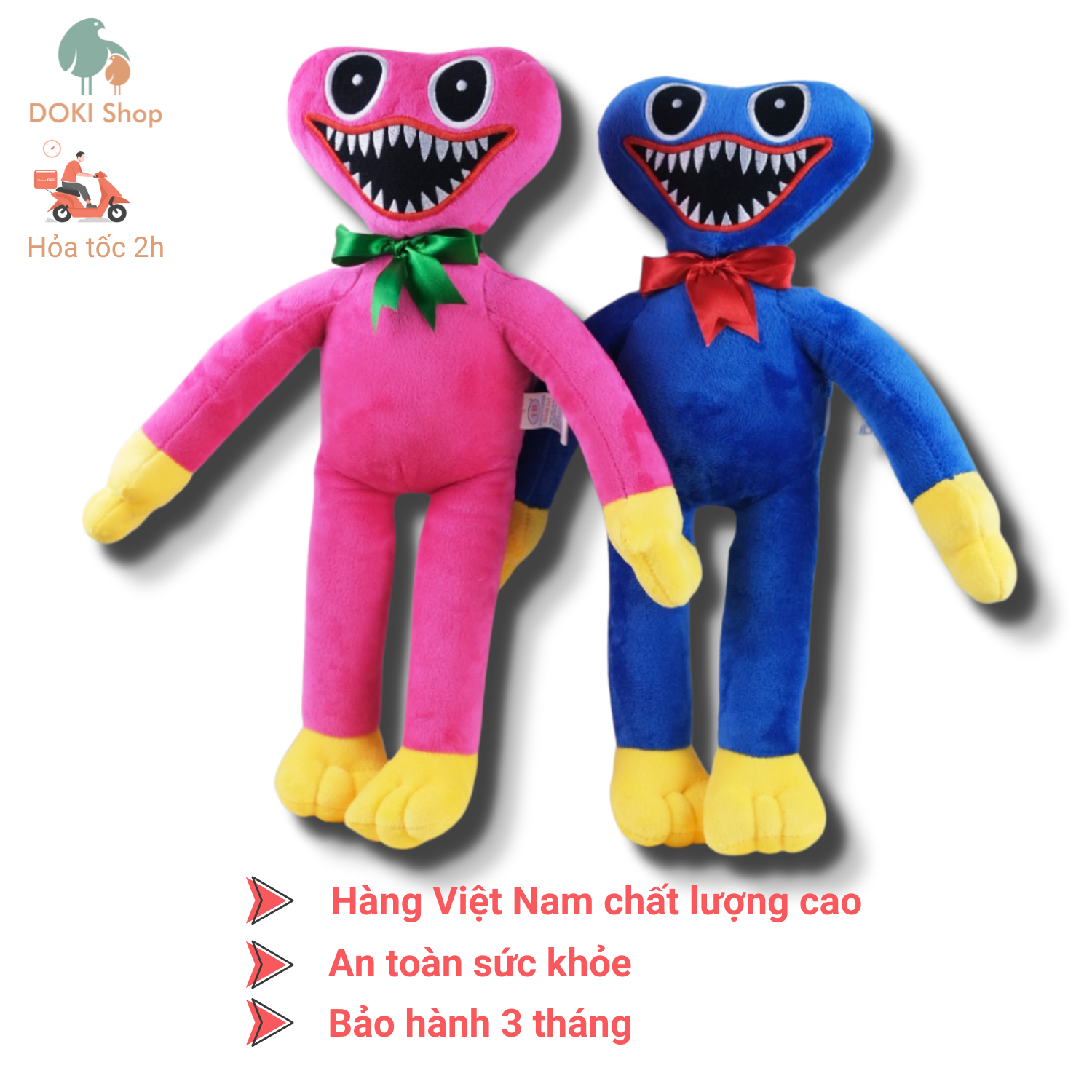 Thú nhồi bông Huggy Wuggy game Poppy Playtime size 62cm và 42cm , hàng Việt Nam chất lượng cao