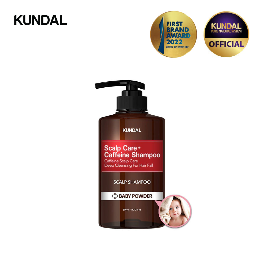 Gambar [KUNDAL] Scalp Care + Caffeine Shampoo 500ml Baby Powder