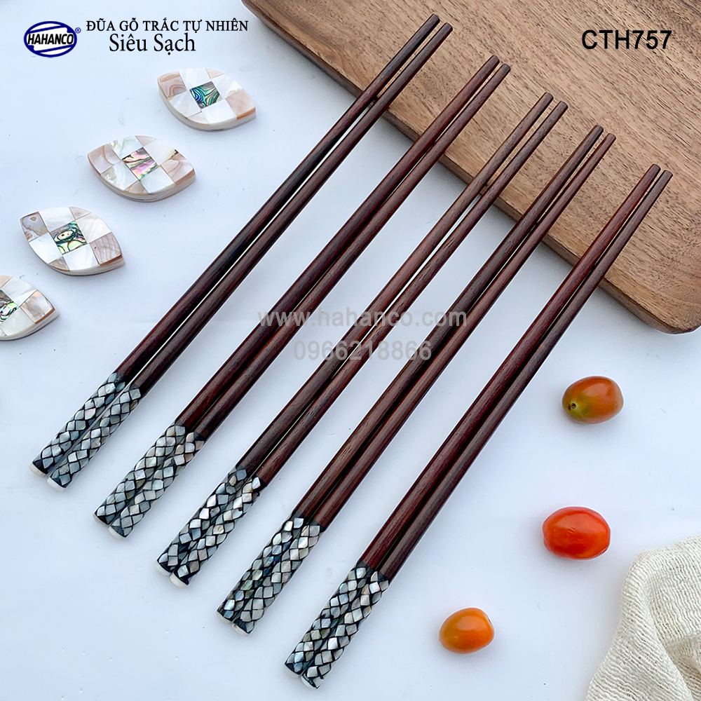Đũa gỗ Trắc siêu sạch Gỗ trắc cẩm trắc khảm trai Mua một lần dùng cả đời - Chopstick of HAHANCO