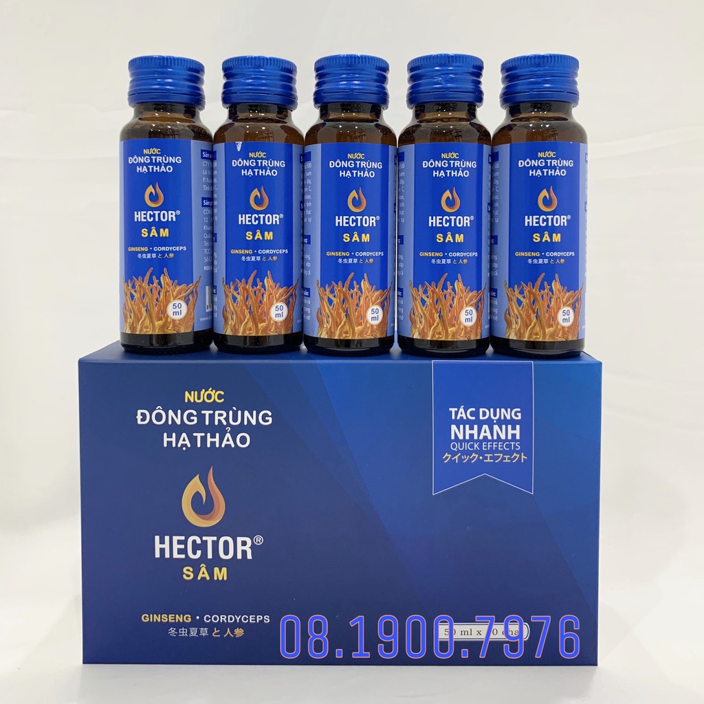 Nước uống đông trùng hạ thảo hector sâm - hộp 10 chai