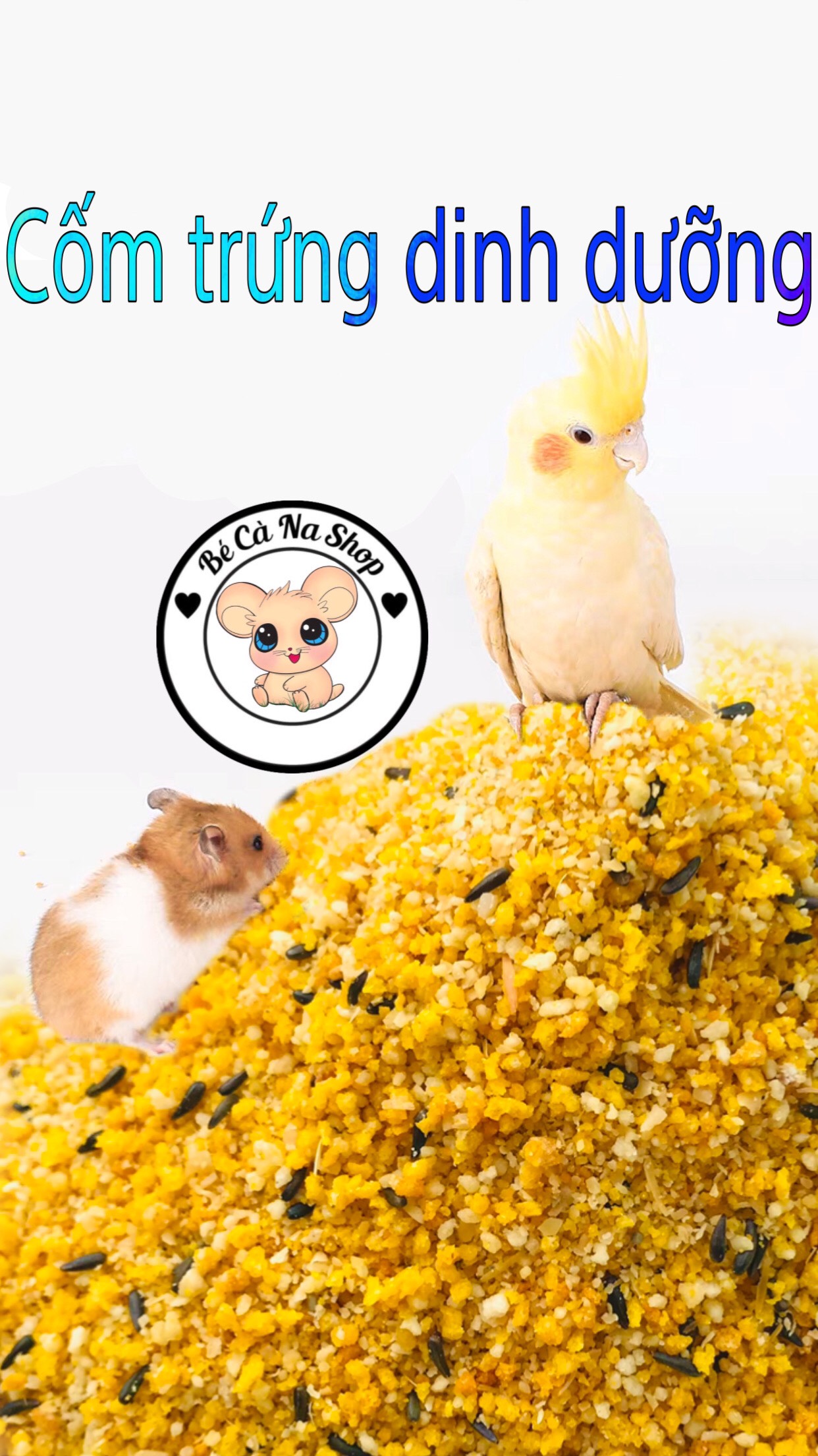 Cốm trứng vỗ béo cao cấp , thức ăn vỗ béo cho hamster thỏ bọ sóc...