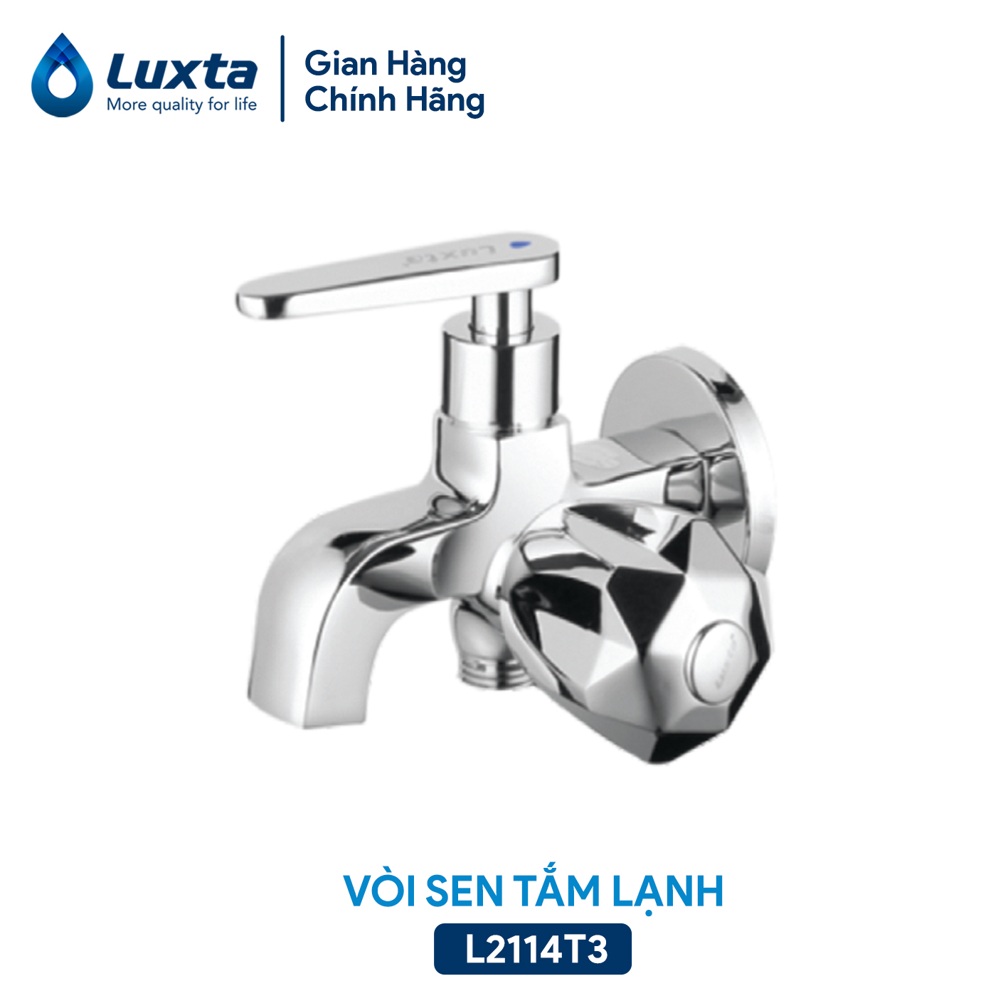 Củ sen tắm i vòi sen tắm lạnh đồng thau luxta l2114t3 - bảo hành 3 năm - hàng chính hãng