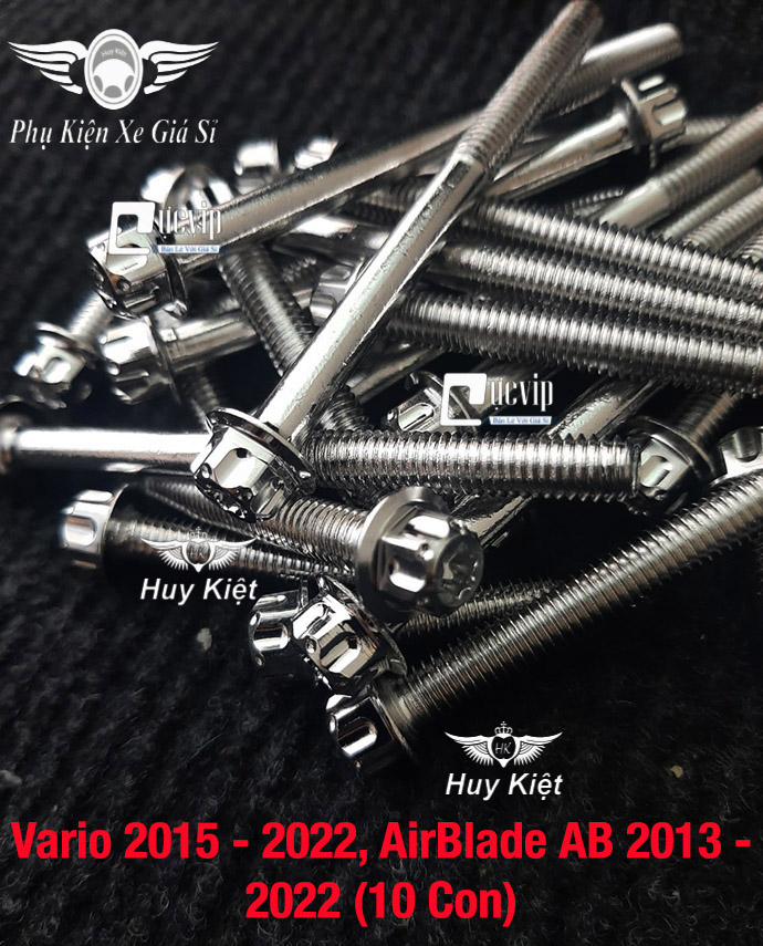 Bộ ốc lốc máy salaya inox 304 cho vario 2015 - 2022, airblade ab 2013 - 2022 ms4903