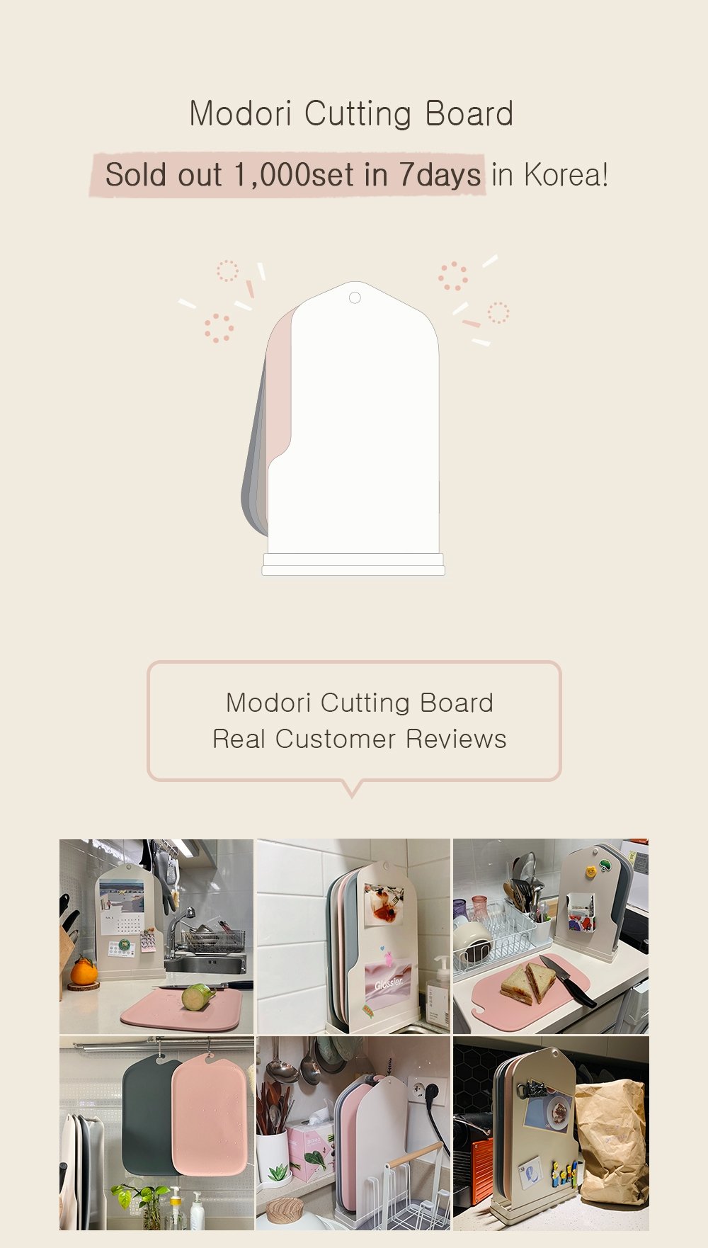 [Modori] Silicone Chopping Board Set (Non poisonous)