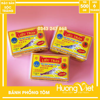 Bánh phồng tôm Liễu Trân Thượng Hạng 500gr 65% tôm, đặc sản Sóc Trăng, bánh cúng khai trương của người Hoa