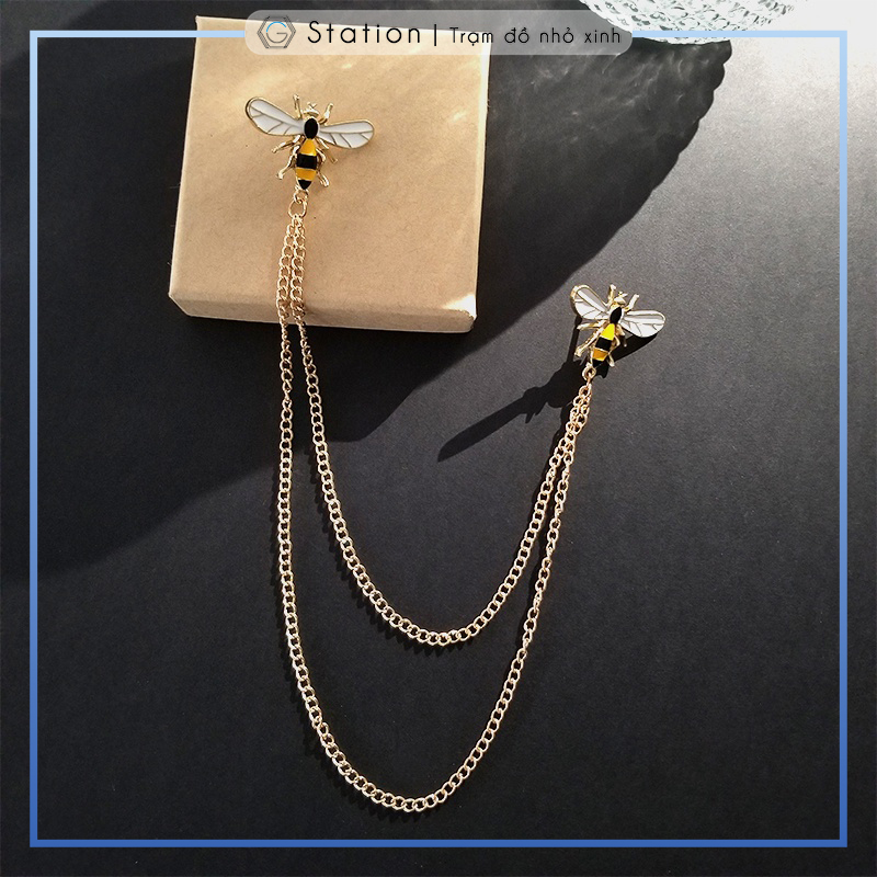 Pin cài áo hình bướm và hoa cúc - gc338