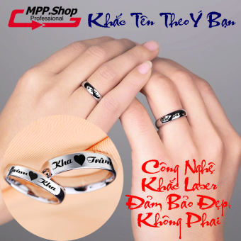 Nhẫn cặp đôi bảng mo tròn - khắc tên theo yêu cầu - số lượng 02 chiếc - tặng hộp - đảm bảo đẹp, không phai