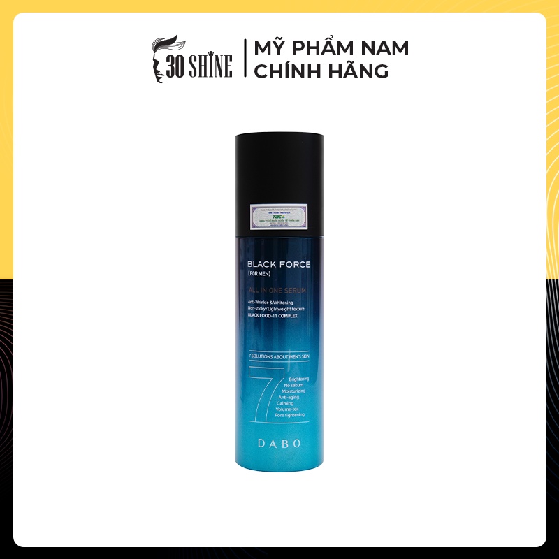 Tinh chất dưỡng da cho nam Dabo Black Force Serum For Men 120ml 30Shine phân phối- Kem dưỡng ẩm dưỡng trắng da nam