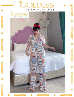 Bộ đồ Pijama Lụa Latin  Đồ bộ dài cổ bèo cao cấp Latin mát lạnh mặc cực thích
